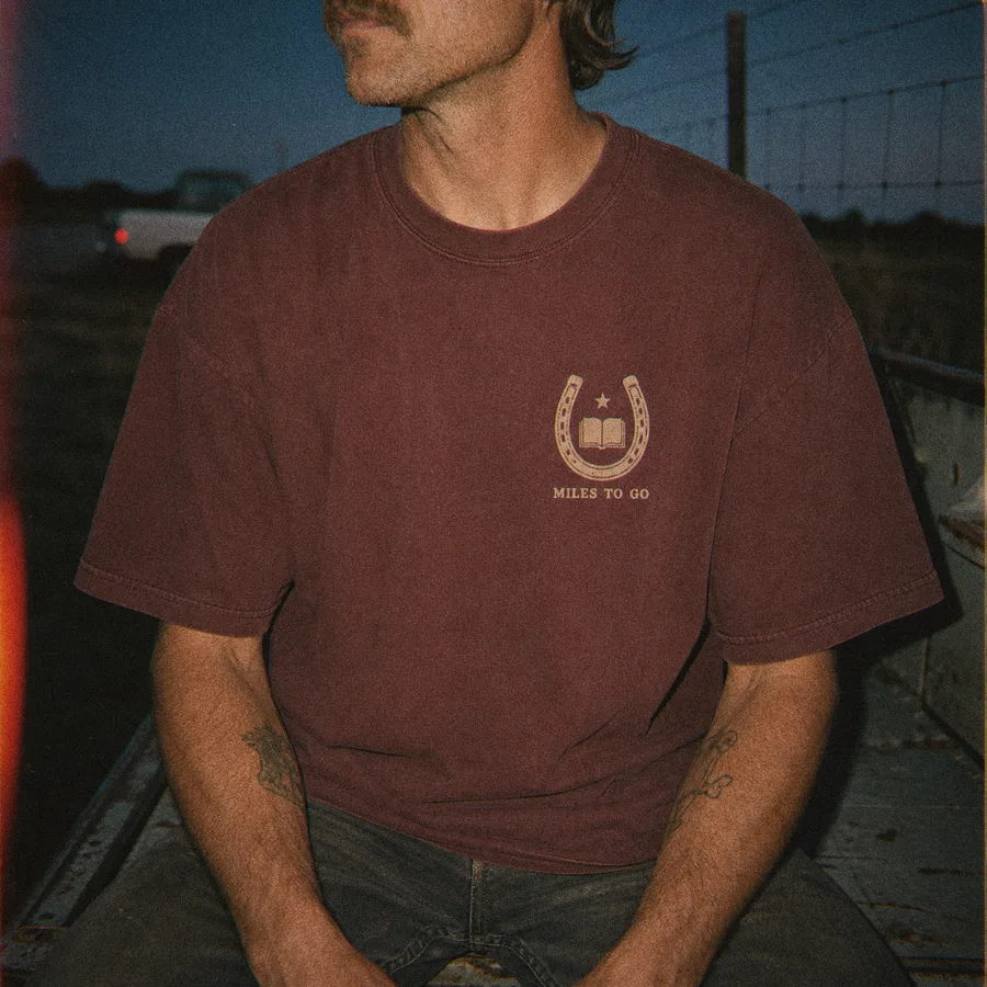 The Miles to Go Tee — Oxblood